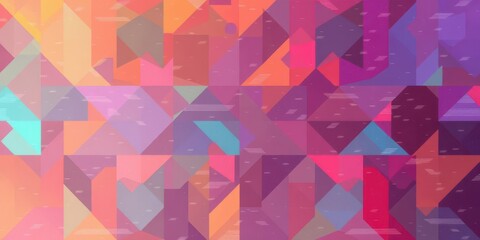 Abstract geometric pattern in vibrant colors with digital glitch effects, backdrop