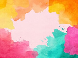 Canvas Print - Colorful watercolor splash on a light background for creative design.