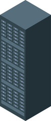 Wall Mural - powerful mainframe server tower operating efficiently with blinking led lights, ensuring seamless da