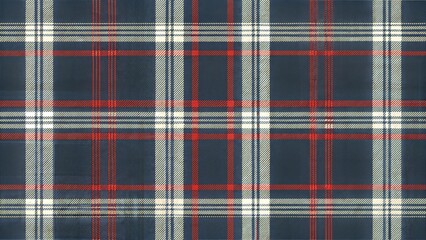 classic tartan plaid pattern in dark blue, red, and white for fabric design, background