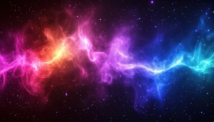 Wall Mural - Vibrant nebula swirling with colors amidst the vastness of space
