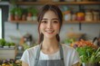 © Rising Monk - Asia healthy beautiful blogger influencer showing plant-based protein whey product on her live streaming channel to viral marketing brand online in wellness group, Generative AI