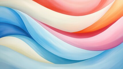Wall Mural - a colorful wave with blue, pink, and white colors