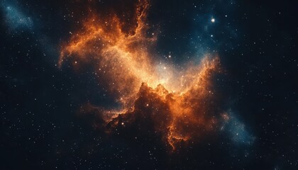 Wall Mural - Vibrant chaos of a nebula illuminated by stellar activity in deep space
