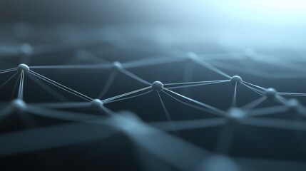 A close up of a network of lines and spheres