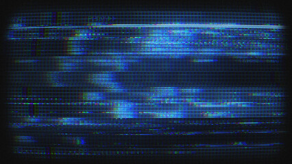 Wall Mural - A digital style background texture with data glitch and interference effects.