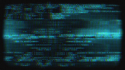 Wall Mural - A digital style background texture with data glitch and interference effects.