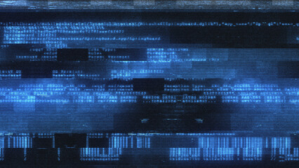 Wall Mural - A background texture with data glitch and interference effects.