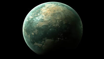 Wall Mural - Chaos unfolds in the depths of space as a mysterious planet comes into view