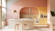 © ArtStage - Warm pastel minimalist kitchen layout AI generated illustration