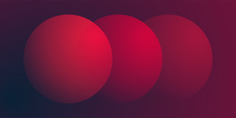Wall Mural - Modern Style Background, Header or Banner Design with Large Red Overlapping Bubbles Pattern, Multi Purpose Creative Wide Scale Template for Web with Copyspace in Editable Vector Format