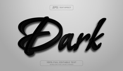 Wall Mural - design editable text effect, word dark black 3d text effect gray background