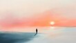 © Phunnada - Calm Alone Figure Watching Sunset on Beach