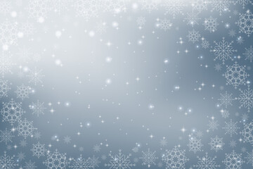 Silver Gradient Blurred Christmas Background. Gradient Background with snowflakes. EPS 10