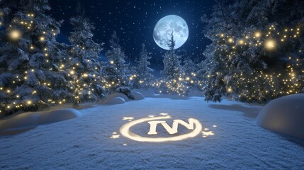 Wall Mural - 3d realistic render of the isometric christmas 1tv company logo 