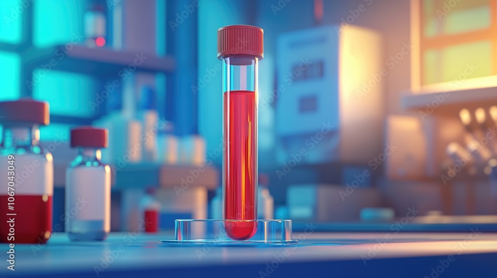 Illustration Stock Blood sample collected in a sterile tube for ...