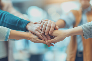 Wall Mural - Businessman hands shaking hands, working together, businessman concept for support in the office.