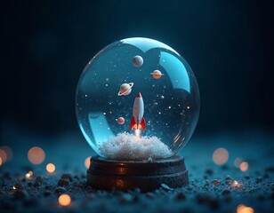 Wall Mural - Magical Creatures Encased in a Crystal Ball, Glowing with Mystery and Enchantment