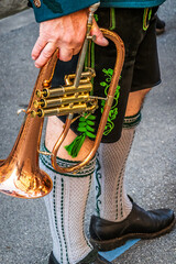 Wall Mural - typical music instrument of a bavarian brass band