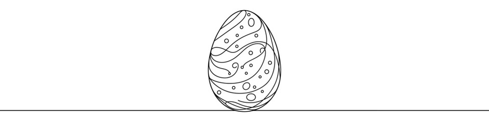 Wall Mural - minimalist continuous one line drawing creating a simple egg. vector illustration.