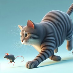 Cat chasing mouse design