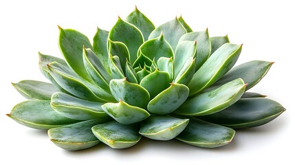 Poster - Vibrant Green Succulent Plant with Lush Foliage Filling the Frame in Minimalist Botanical Photography. The image showcases the intricate details and patterns of the succulent's leaves.