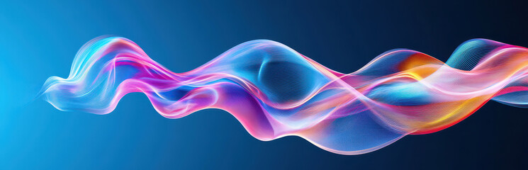 Wall Mural - abstract blue background with flowing wave elements and vibrant colors