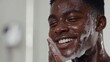 © A4719 - Happy Man Washing Face Skincare Routine Cleanse Foam