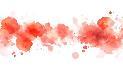 Wall Mural - Watercolor splash in red tones on white isolated background.