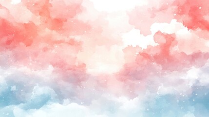 Wall Mural - Abstract watercolor clouds in soft pink and blue tones, ideal for backgrounds.