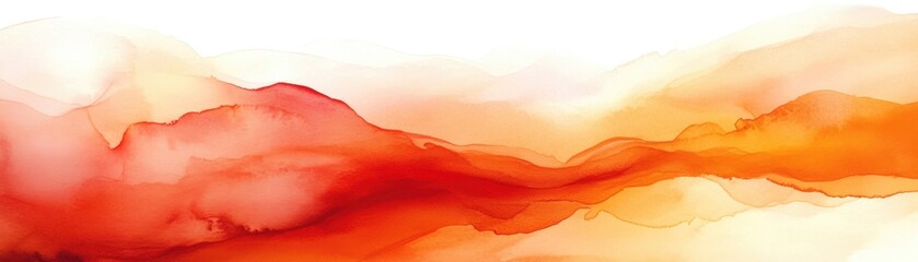 Wall Mural - Abstract airy watercolor background with vibrant red and orange hues.