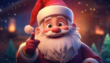 Wall Mural - Christmas Santa cartoon character