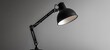 © herman - A desk lamp with an adjustable arm, in a black and silver color scheme