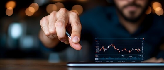 Wall Mural - business analyst using connected dashboard for data driven insights and kpi tracking in finance sale