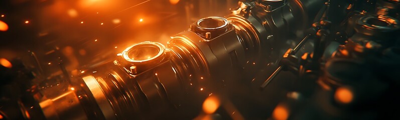 Poster - A vibrant, abstract composition featuring luminous circular forms and glowing particles against a dark background, creating a futuristic atmosphere.