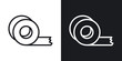 © spice - Adhesive tape icon in black and white outlined stroke
