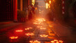 © filmanana - Lanternlit street with festive decorations and illuminated patterns at night
