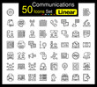 © Iconify - Set of 50 Communications icons related to 24 Hours, Agree, Attached File, Auto Reply Line Icon collection
