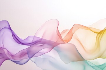 Wall Mural - colorful, flowing waves of translucent fabric create a dynamic and artistic background, perfect for 