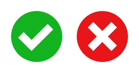 Wall Mural - check mark and cross mark icons