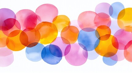 Wall Mural - a vibrant abstract watercolor illustration featuring colorful circular shapes, perfect for creative 