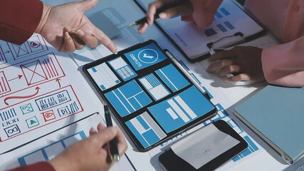 The designer team is designing the uxui system to make the uxui system work well on new phones and support system updates. Website development concept UI UX front end designer