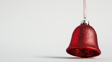 red christmas bell isolated on white