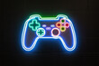 © CozyDigital - Neon sign on wall in the form of gamepad, controller  or joystick