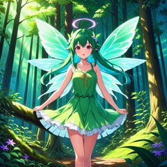 Forest fairy aesthetic anime