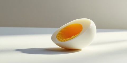 Wall Mural - Hard Boiled Egg on White Table