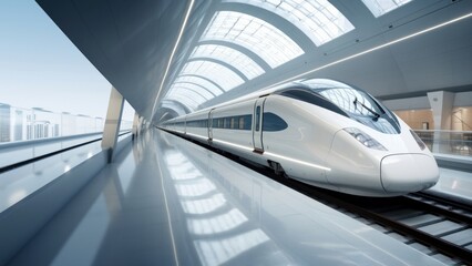 Canvas Print - High-speed rail train, transportation.