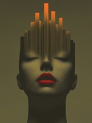 Wall Mural - vintage pop surrealist art poster, art deco influences, dark impressionism, bold lines, high saturat