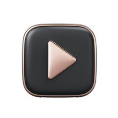 Stylish play button on black background