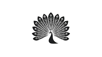 Wall Mural - Simple Origami Peacock Logo Design